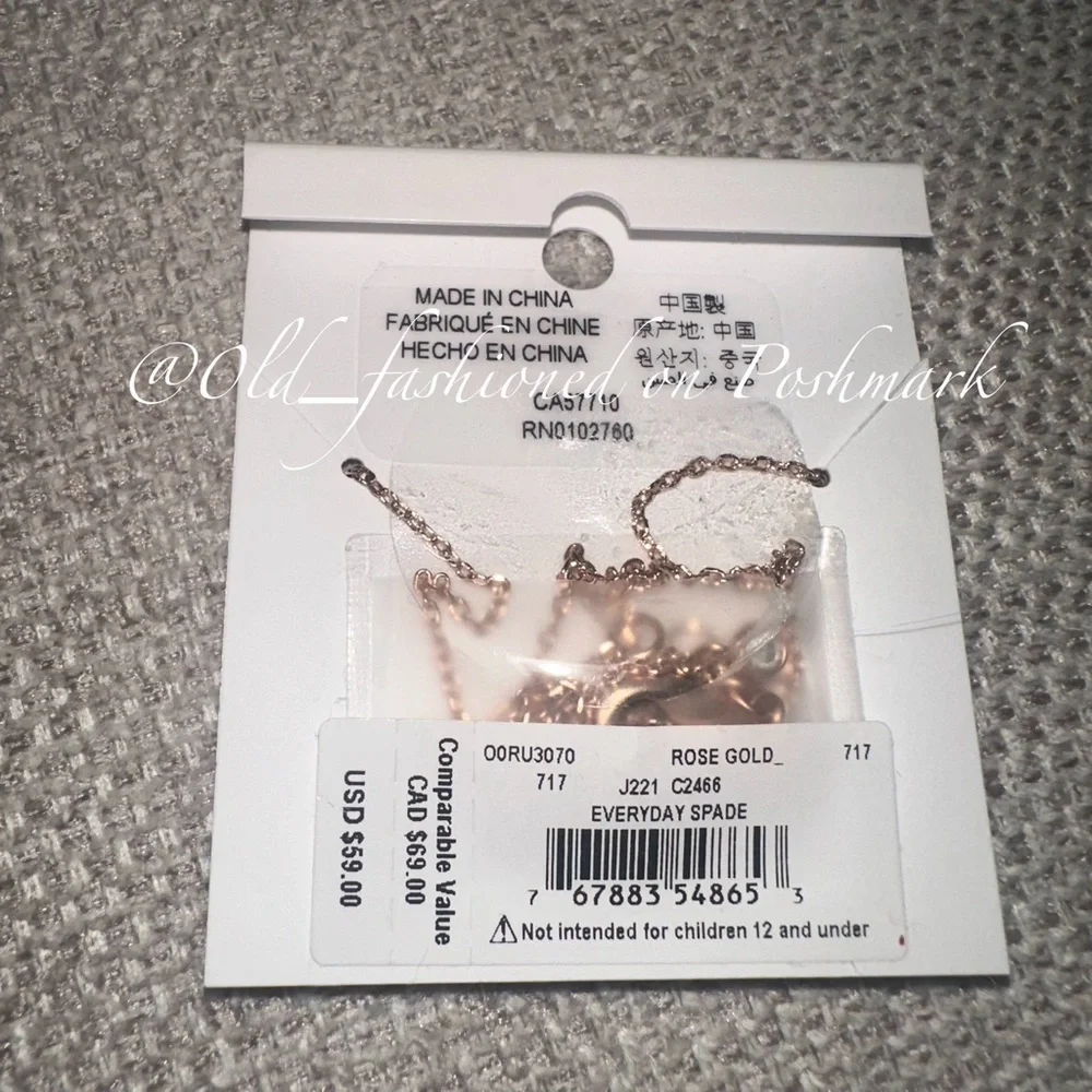 KATE SPADE Everyday Spade Metal Necklace - Rose Gold